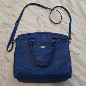 Thirty One Jewell Paris Montreal City Blue Affair Pebble Purse Crossbody Strap